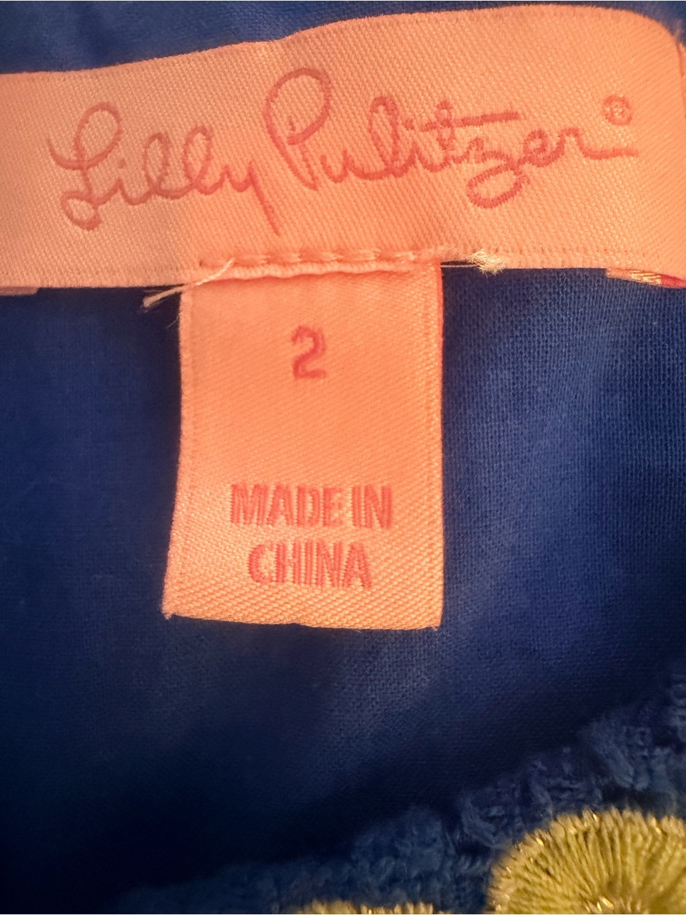 Lilly Pulitzer Valentina Cobalt Blue Embroidered Shift Dress - Picture 5 of 7